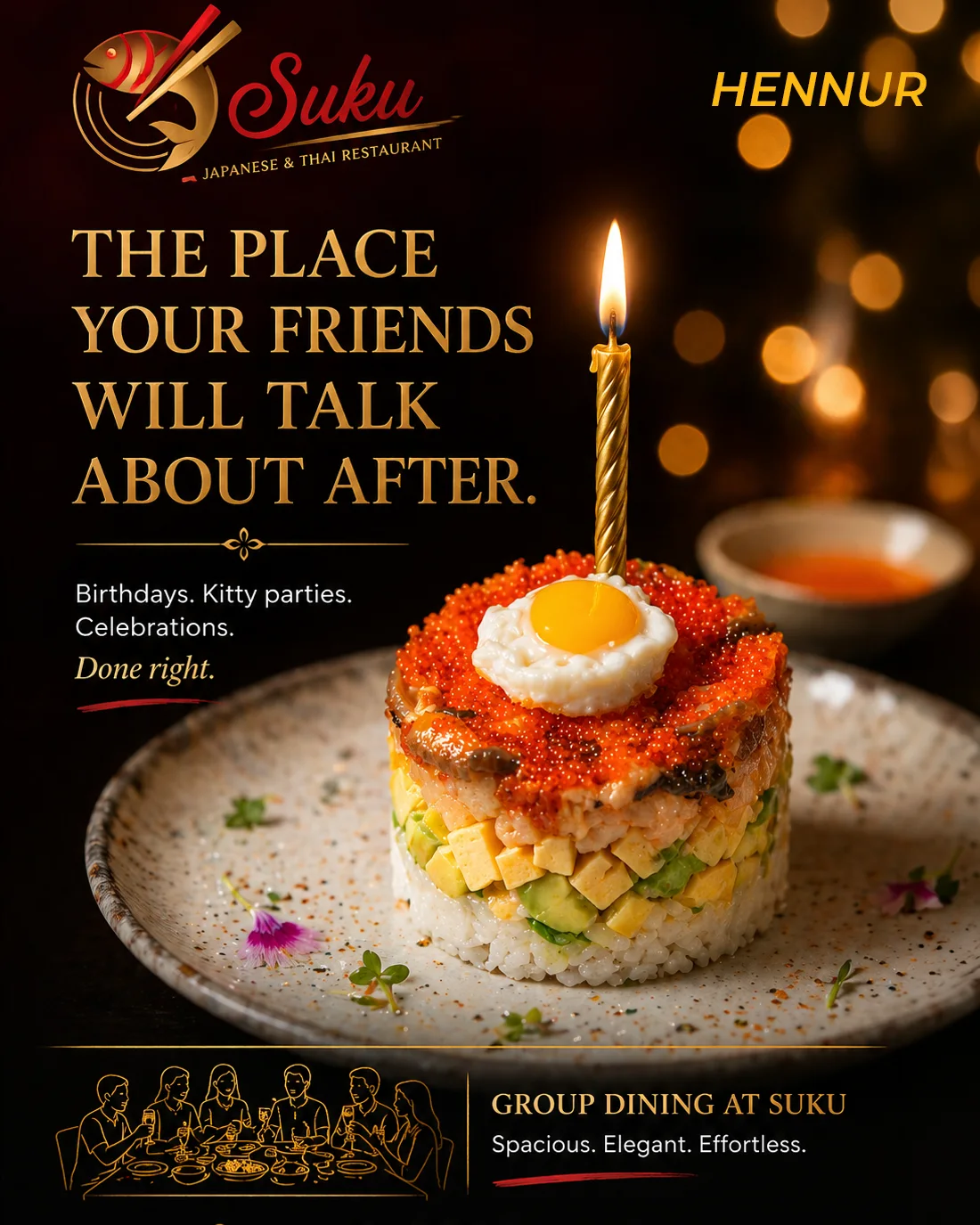 Birthday creative for Japanese restaurant