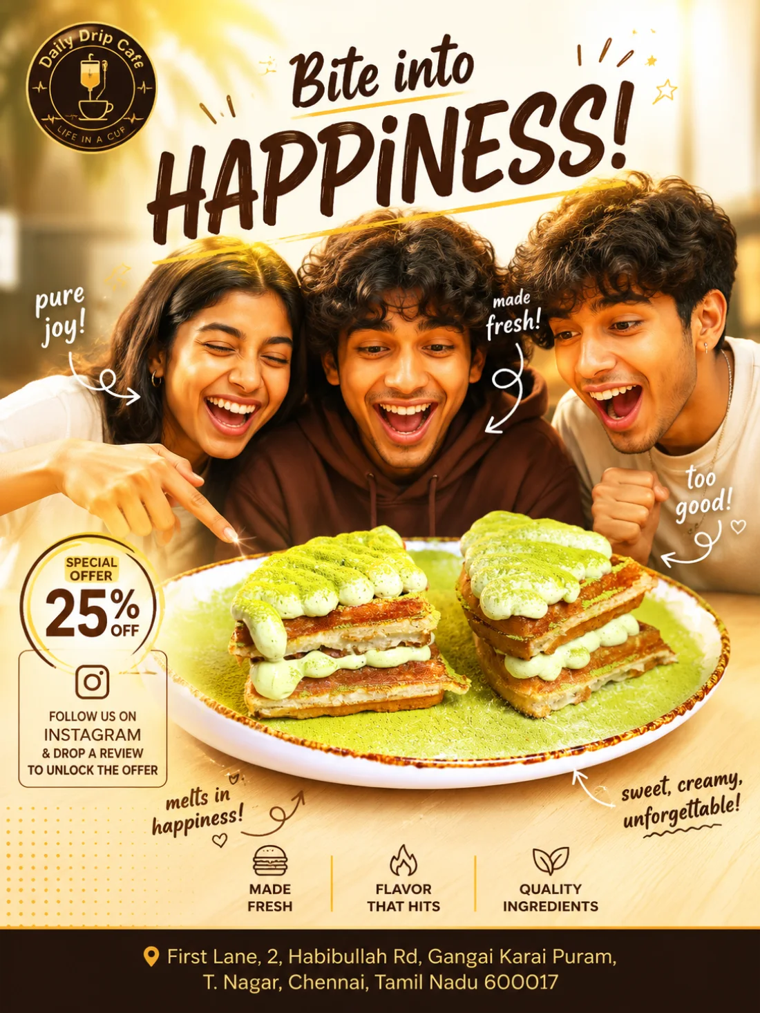 Social media creatives for cafe in Chennai