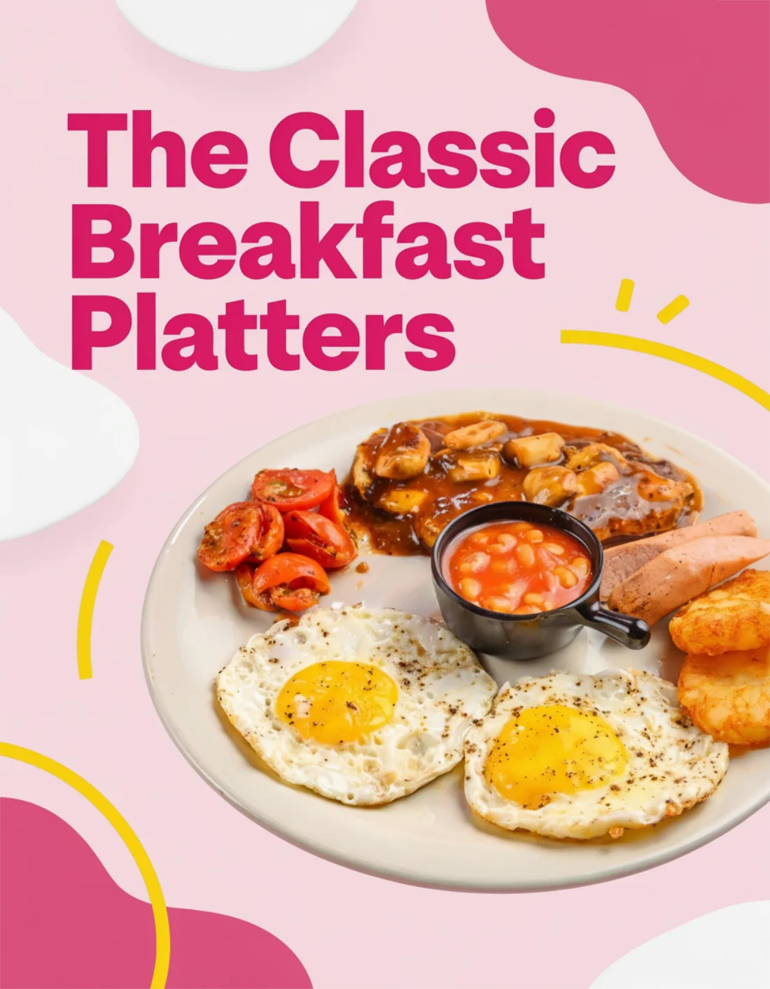 Breakfast graphics design for cafe