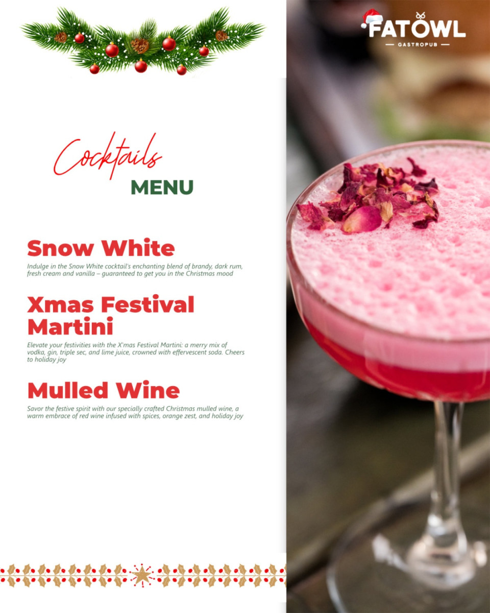 Creating the Perfect Christmas Menu Design for Fat Owl Pub, ... Image 2