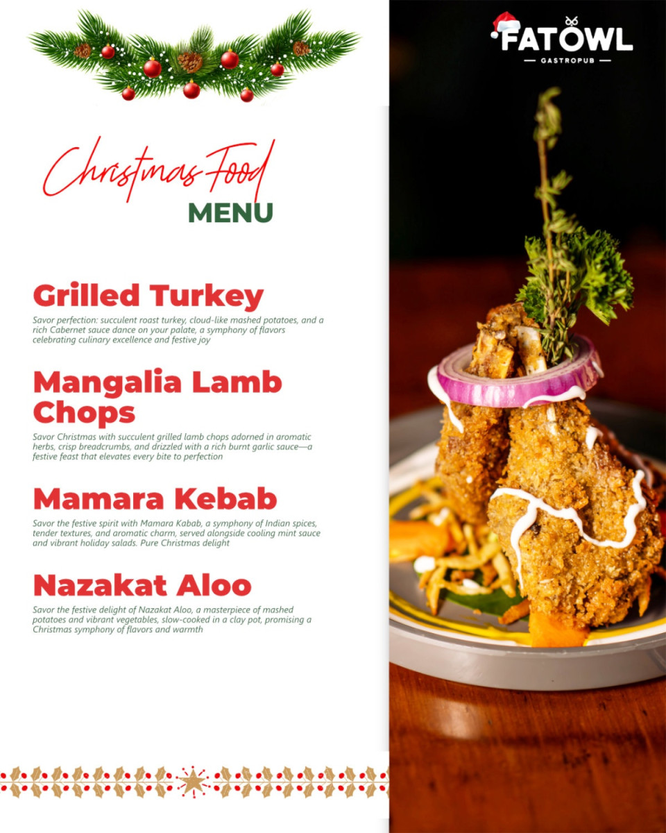 Creating the Perfect Christmas Menu Design for Fat Owl Pub, ... Image 3